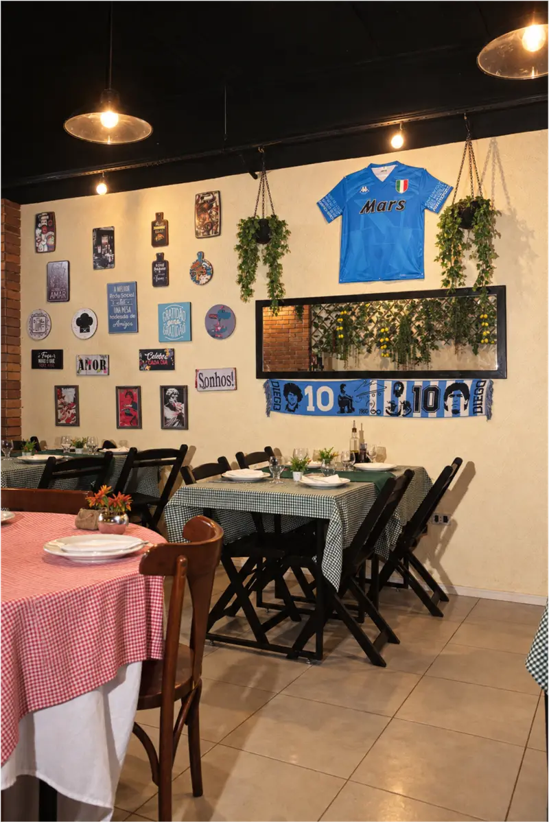 A laid table in Leonezzi's dining room